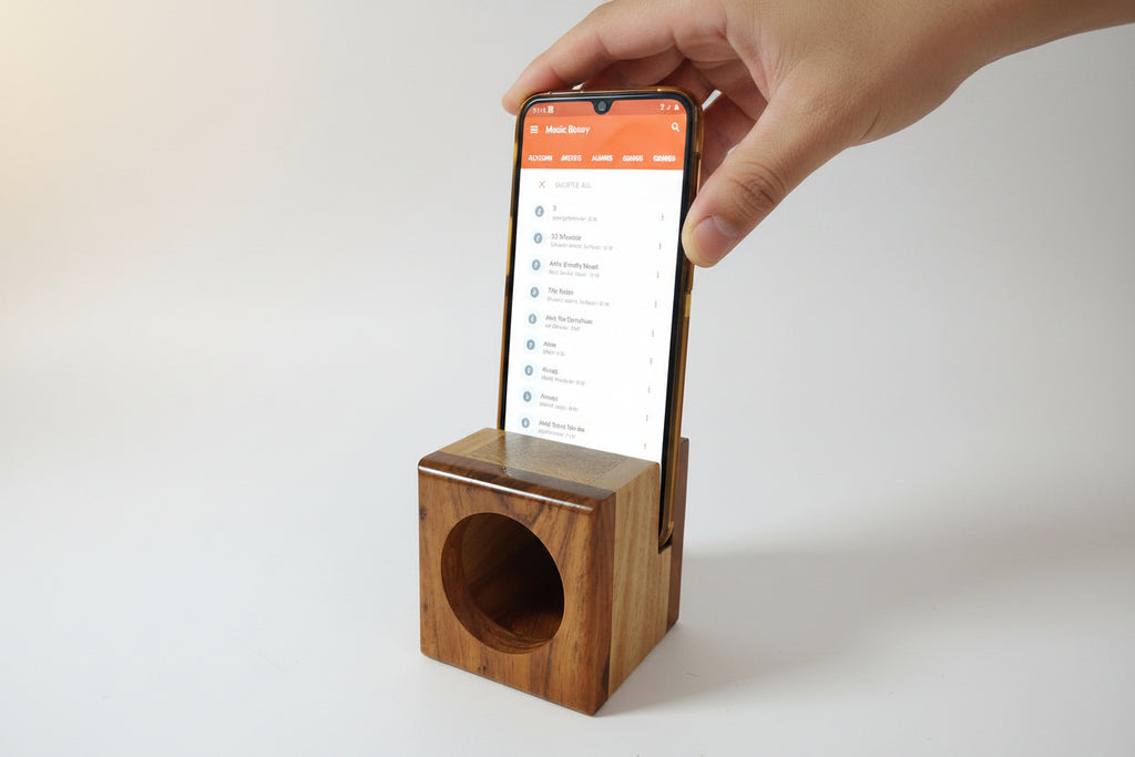 Retro wooden boom box decor handcrafted desk accessory