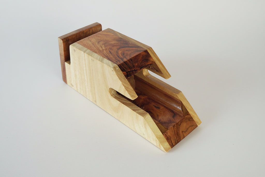 Retro inspired slanted boom box in wood by House of Anna Fernandes vintage style décor accent