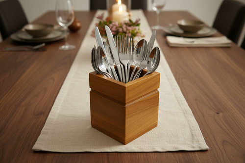 The Everyday Luxe Cutlery Holder – Solid Wood