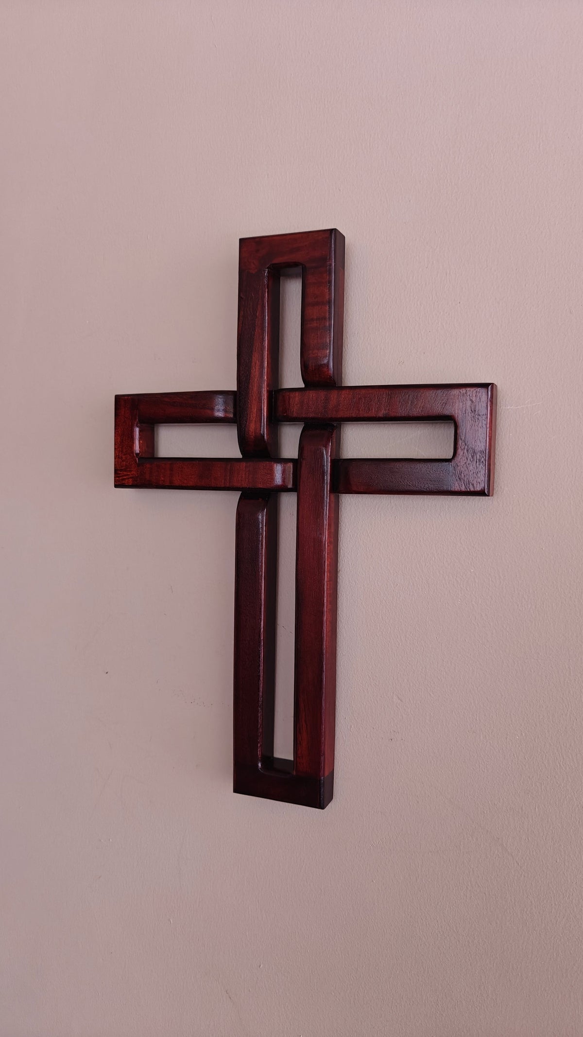 The Cathedral Cross | Australian hardwood handcrafted wall cross | Detail view