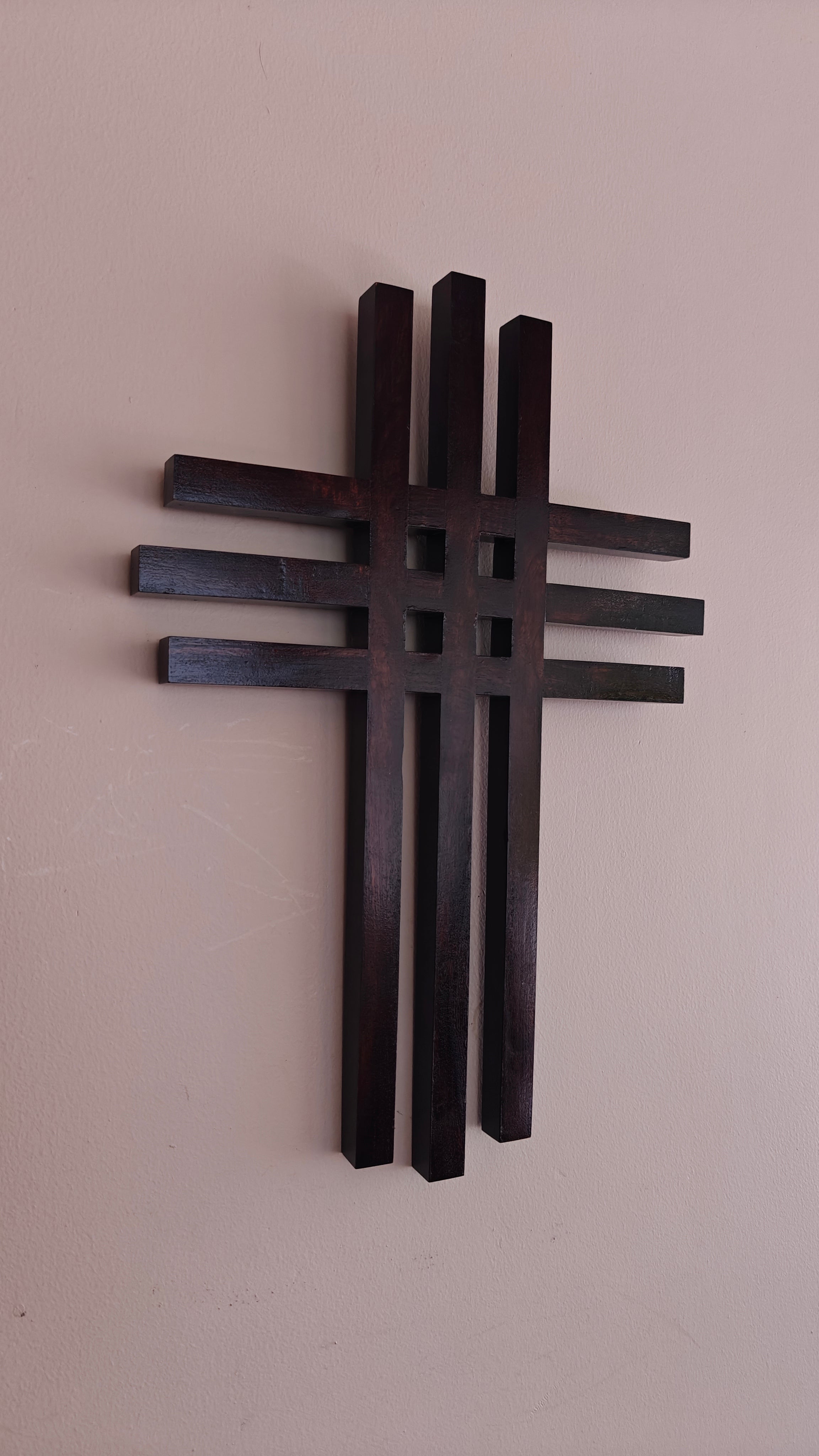 The Lattice Cross | Handcrafted Cedar & Jack Wood