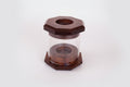 Large wooden tea light altar lamp for warm ambient candle lighting.