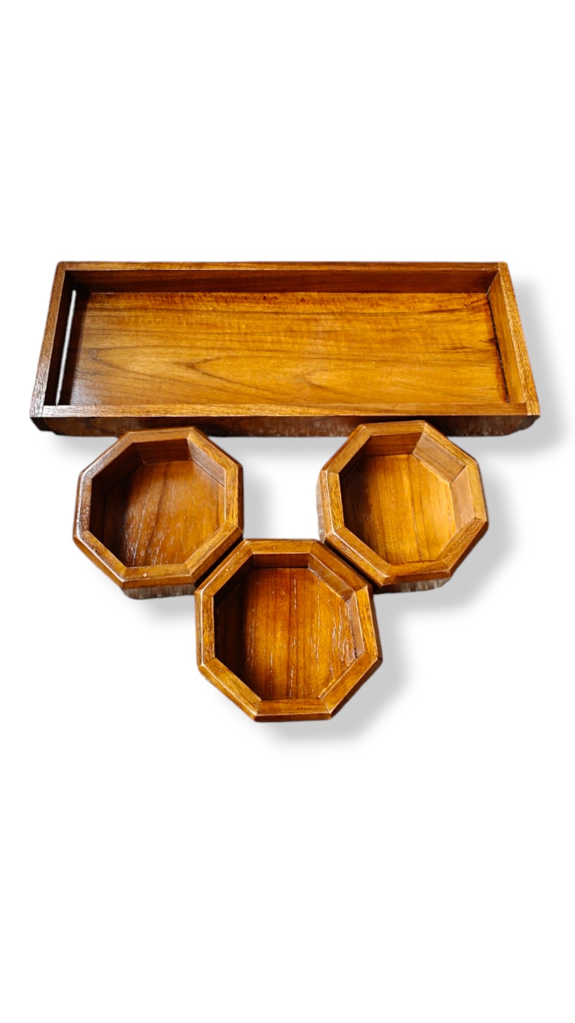 Condiment Serving Tray | Wooden Tray | Wooden Bowls | Home Decor Goa