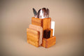 Wooden cutlery organizer centerpiece handcrafted design