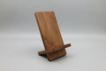Wooden phone stand on a Gray Background