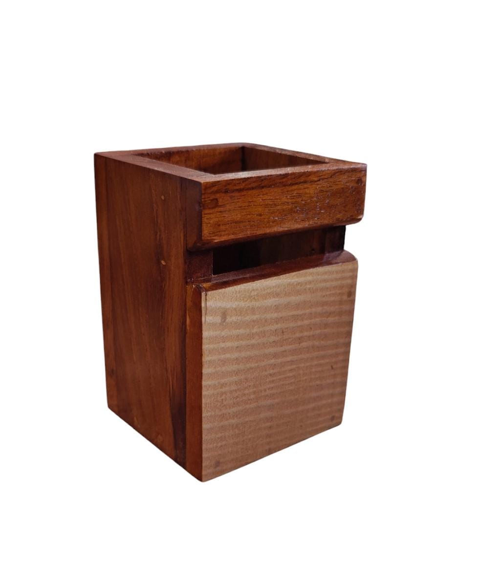 The Monolith Wooden Cutlery Caddy | Compact Table Organizer