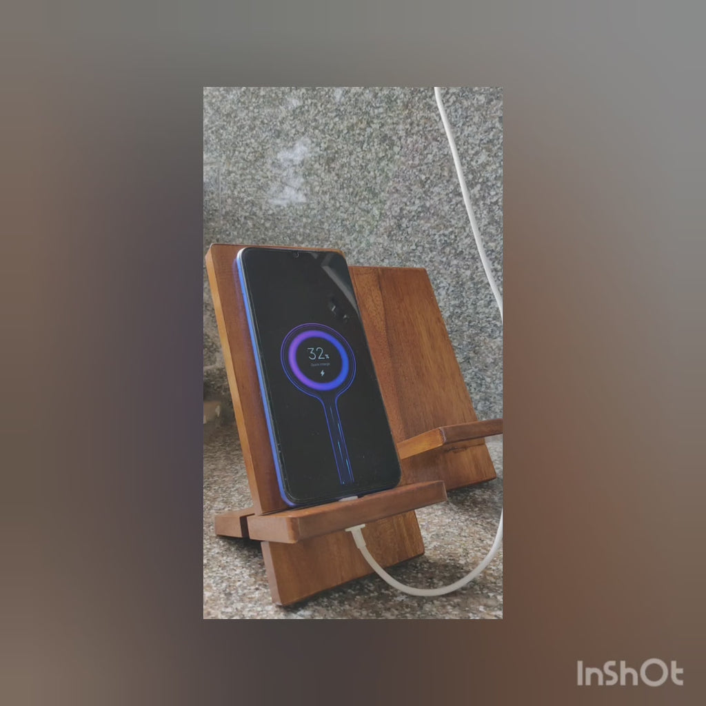The Handcrafted Minimal Phone Dock in Natural Wood