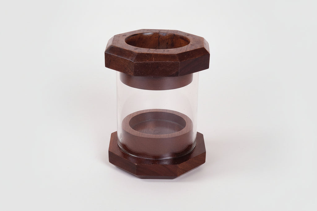 Rustic wooden tea light holder for altar, meditation, or prayer space.