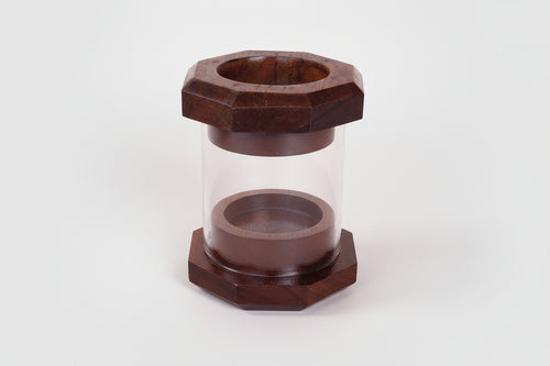 Rustic wooden tea light holder for altar, meditation, or prayer space.